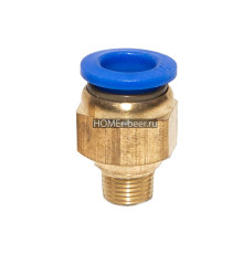 Фитинг цанговый прямой 10 мм с наружной резьбой 1/8 латунный