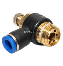 Игольчатый кран угловой быстросъемный 10 мм - 1/2 НР цанговый