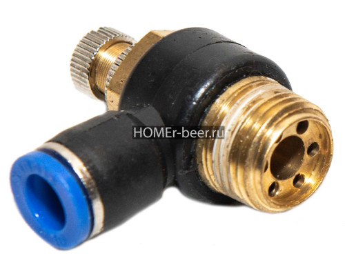Быстросъемный игольчатый кран угловой 10 мм - 1/2 НР