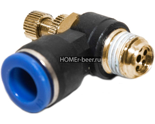 Быстросъемный игольчатый кран угловой 10 мм - 1/4 НР