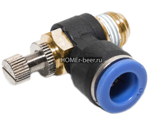 Быстросъемный игольчатый кран угловой 10 мм - 1/4 НР