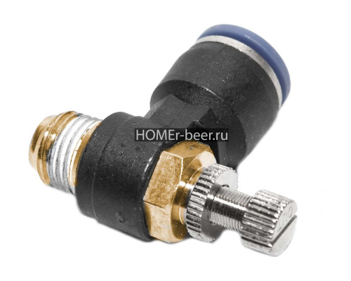 Быстросъемный игольчатый кран угловой 10 мм - 1/4 НР