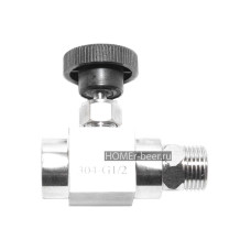 Нержавеющий игольчатый кран 1/2 ВР-НР (мама-папа)