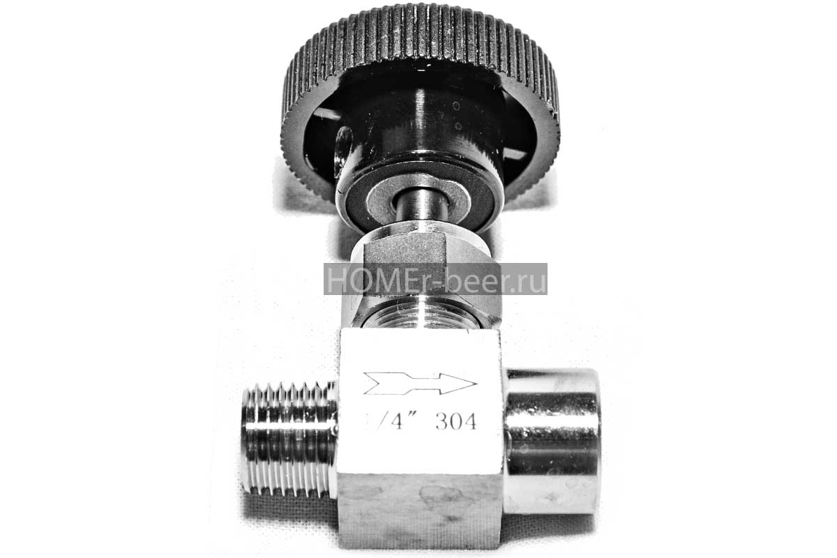 Игольчатый кран 1/4 для узла отбора по жидкости мама-папа