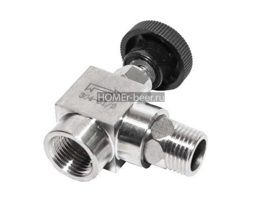 Угловой игольчатый кран 1/2 мама-папа