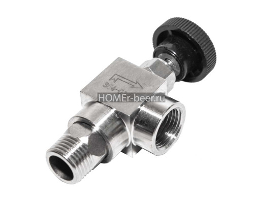Угловой игольчатый кран 1/2 мама-папа