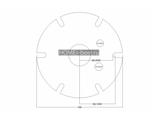 Фланец для перегонного куба 6 шпилек 1.5 дюйма